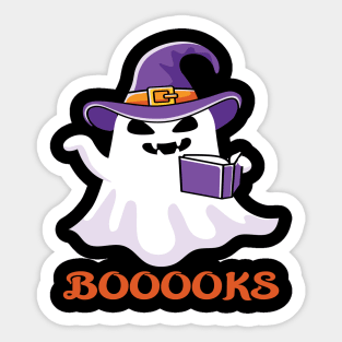 Halloween Booooks Ghost Reading Sticker